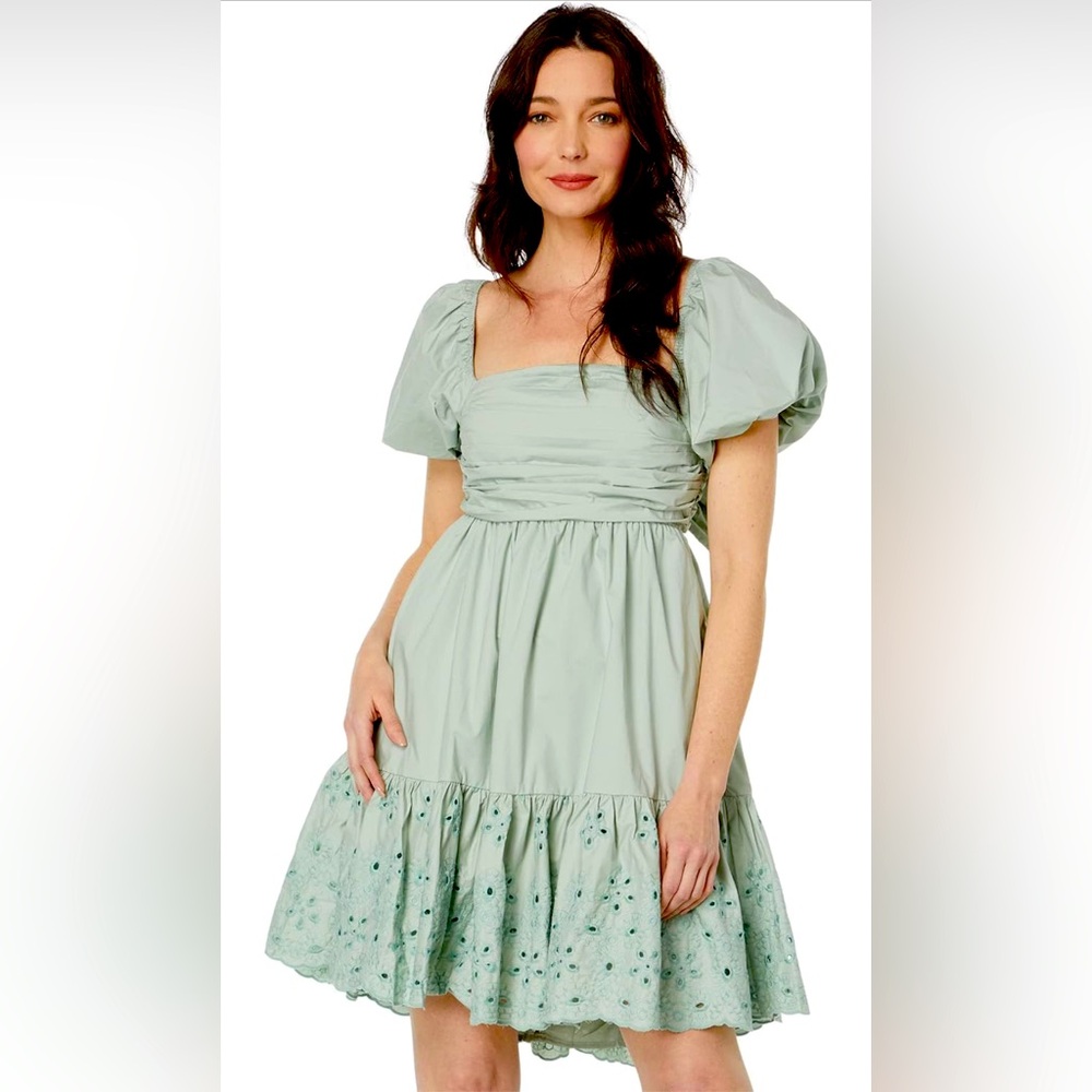 BNWOT- Blue En Saison mini dress with an eyelet panel